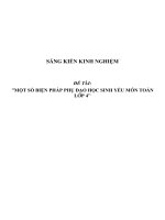 SKKN một số giải pháp nâng cao hiệu quả công tác phụ đạo học sinh yếu kém môn Toán lớp 4