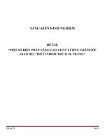 MỘT SỐ BIỆN PHÁP NÂNG CAO CHẤT LƯỢNG CHĂM SÓCGIÁO DỤC TRẺ Ở NHÓM TRẺ 24-36 THÁNG