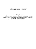 SKKN Chỉ đạo Hiệu trưởng tổ chức các hoạt động chuyên môn, nhằm thu hút và bồi dưỡng giáo viên tham gia thi tay nghề