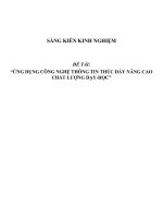 SKKN ứng dụng CNTT thúc đẩy nâng cao chất lượng dạy - học trong trường THCS