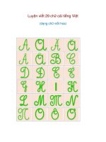 Luyện viết 29 chữ cái
