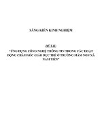 ỨNG DỤNG CÔNG NGHỆ THÔNG TIN TRONG CÁC HOẠT ĐỘNG CHĂM SÓC GIÁO DỤC TRẺ Ở TRƯỜNG MẦM NON XÃ NAM TIẾN