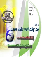 Bài 9. Làm Việc Với Dãy Số