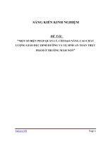 MỘT SỐ BIỆN PHÁP QUẢN LÝ, CHỈ ĐẠO NÂNG CAO CHẤTLƯỢNG GIÁO DỤC DINH DƯỠNG VÀ VỆ SINH AN TOÀN THỰCPHẨM Ở TRƯỜNG MẦM NON