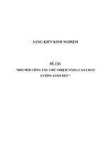 SKKN Đổi mới công tác chủ nhiệm nâng cao chất lượng giáo dục