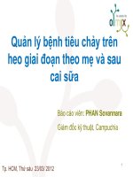 quản lý bệnh tiêu chảy trên heo giai đoạn theo mẹ và sau cai sữa
