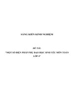 SKKN Một số biện pháp phụ đạo học sinh yếu môn Toán lớp 4