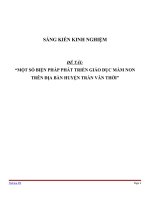 MỘT SỐ BIỆN PHÁP PHÁT TRIỂN GIÁO DỤC MẦM NONTRÊN ĐỊA BÀN HUYỆN TRẦN VĂN THỜI