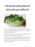 Chế độ dinh dưỡng dành cho bệnh nhân gan nhiễm mỡ