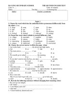 đề KT anh 9 -lần 2