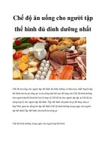 Chế độ ăn uống cho người tập thể hình đủ dinh dưỡng nhất