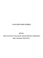 SKKN Rèn luyện kỹ năng hoàn thành phương trình Hóa học cho học sinh THCS