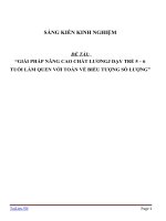 GIẢI PHÁP NÂNG CAO CHẤT LƯƠNGJ DẠY TRẺ 5 – 6 TUỔI LÀM QUEN VỚI TOÁN VỀ BIỂU TƯỢNG SỐ LƯỢNG