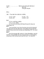 đề thi chọn đội tuyển tham gia thi huyện môn toán 5