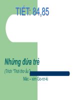 tiết 85 những đứa trẻ