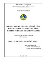 Luận án Độ tin cậy chịu uốn của dầm bê tông cốt thép được tăng cường bằng tấm polymer cốt sợi carbon (CFRP)