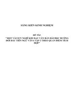 SKKN môn Ngữ văn 6 Một vài suy nghĩ khi dạy văn bản Bài học đường đời đầu tiên- Ngữ văn 6 Tập 2 theo quan điểm tích hợp