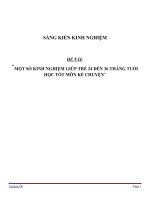 MỘT SỐ KINH NGHIỆM GIÚP TRẺ 24 ĐẾN 36 THÁNG TUỔIHỌC TỐT MÔN KỂ CHUYỆN