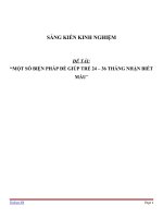 MỘT SỐ BIỆN PHÁP ĐỂ GIÚP TRẺ 24 – 36 THÁNG NHẬN BIẾTMÀU