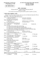 ĐỀ TUYỂN SINH 10 CHUYÊN SINH (08-09)