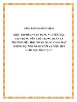 SKKN Hiệu trưởng Vận dụng nguyên tắc tập trung dân chủ trong quản lý trường tiểu học nhằm nâng cao chất lượng đội ngũ giáo viên và hiệu quả giáo dục đào tạo