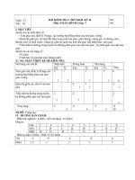 BÀI KIỂM TRA HÌNH HỌC HK II - LỚP 7