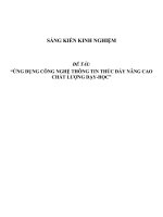 SKKN Ứng dụng CNTT thúc đẩy nâng cao chất lượng dạy - học trong trường THCS