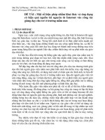 sáng kiến kinh nghiệm Một số biện pháp nhằm khai thác và ứng dụng có hiệu quả nguồn tài nguyên từ Internet vào công tác giảng dạy cho trẻ ở trường mầm non