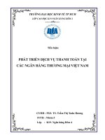 Tiểu Luận: Phát Triển Dịch Vụ Thanh Toán Tại Các Ngân Hàng Thương Mại Việt Nam
