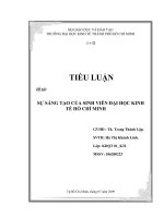 tiểu luận Sự sáng tạo của sinh viên đại học kinh tế hồ Chí Minh