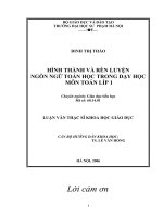 luận văn  thac sĩ đại học sư phạm hà nội Hình thành và rèn luyện ngôn ngữ toán học trong dạy học môn toán lớp 1