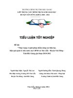 Thực trạng và giải pháp nhằm nâng cao hiệu lực, hiệu quả quản lý nhà nước của UBND xã Tân Liễu - Huyện Yên Dũng - Tỉnh Bắc Giang giai đoạn 2010-2012