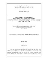 Luận văn về Một số biện pháp quản lý Hoạt động dạy nghề phổ thông ở trung tâm kỹ thuật tổng hợp - hướng nghiệp Phúc thọ - Hà tây