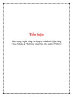 Tiểu Luận: Thực Trạng Và Giải Pháp Tín Dụng Tại Chi Nhánh Ngân Hàng Nông Nghiệp  Phát Triển Nông Thôn Chi Nhánh Tp.Hcm