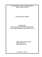 SKKN Rèn luyện kĩ năng trong thực hành thí nghiệm thông qua hệ thống bài tập.