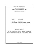 BÀI THU HOẠCH  LỚP BỒI DƯỠNG HIỆU TRƯỞNG TRƯỜNG PHỔ THÔNG  THEO CHƯƠNG TRÌNH LIÊN KẾT VIỆT NAM-SINGAPORE