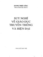 suy nghĩ về giáo dục truyền thống và hiện đại