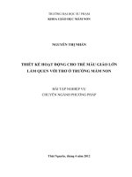 THIẾT KẾ HOẠT ĐỘNG CHO TRẺ MẪU GIÁO LỚN LÀM QUEN VỚI THƠ Ở TRƯỜNG MẦM NON