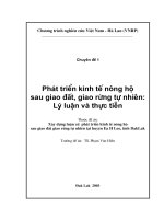 phát triển nông hộ sau giao đất giáo rừng tự nhiên lý luận và thực tiễn