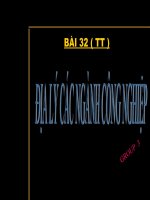 bài 32  Địa lý các ngành CN ( tiết 2 )