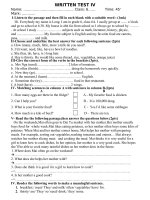 Written  test I semester II grade 6