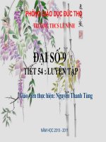 Đại số 9 -Tiết 54 -Luyện tập