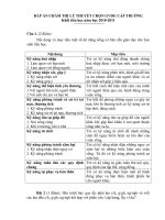 ĐÁP ÁN THI GVDG BẬC TIỂU HỌC