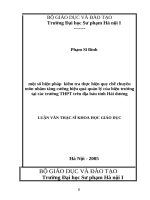 Một số biện pháp kiểm tra nhằm tăng cường hiệu quả quản lý quy chế chuyên môn của Hiệu trưởng tại các trường THPT trên địa bàn tỉnh Hải Dương