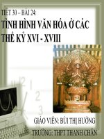 tình hình văn hóa ở các thế kỷ xvi xviii