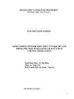 SKKN Kinh nghiệm tích hợp kiến thức văn học để làm phong phú một số bài giảng lịch sử lớp 10 chương trình cơ bản