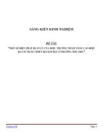 MỘT SỐ BIỆN PHÁP QUẢN LÝ CỦA HIỆU TRƯỞNG NHẰM NÂNG CAO HIỆUQUẢ SỬ DỤNG THIẾT BỊ GIÁO DỤC Ở TRƯỜNG TIỂU HỌC