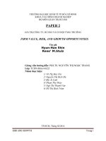 GIÁ TRỊ CÔNG TY, RỦI RO VÀ CƠ HỘI TĂNG TRƯỞNG