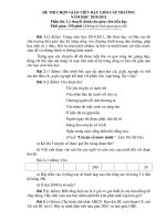 ĐỀ THI LÝ THUYẾT CHỌN GVDG CẤP TRƯỜNG KHỐI TIỂU HỌC NĂM HỌC 2010-2011