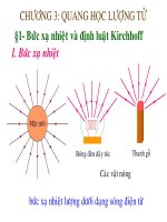 Bài giảng Vật lý A3 - chương 3 Quang học lượng tử